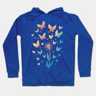 Dandelion flower and butterflies Hoodie